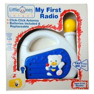 Vintage Little One Infant My First Radio Retro Colorblock KMart Musical Toy 1984